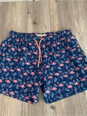 Sunset X Vine Mens Swim Trunks Flamingos Lined Drawstring Pockets Large